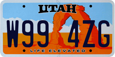 UT license plate W994ZG