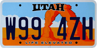 UT license plate W994ZH