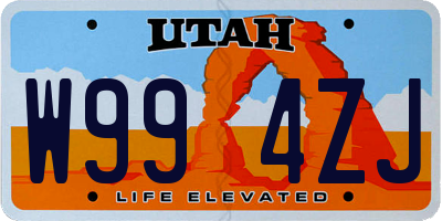 UT license plate W994ZJ