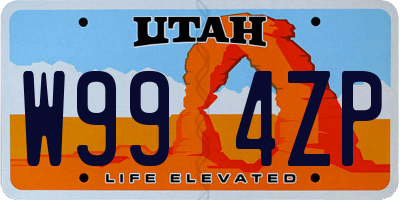 UT license plate W994ZP