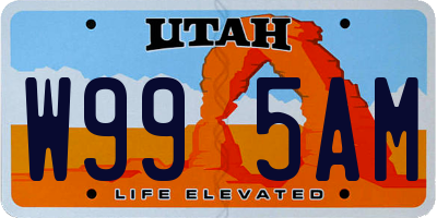 UT license plate W995AM