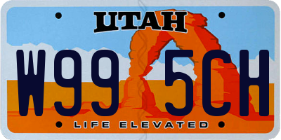 UT license plate W995CH