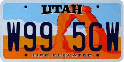 UT license plate W995CW