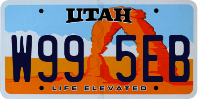 UT license plate W995EB