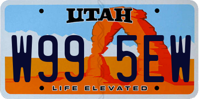 UT license plate W995EW