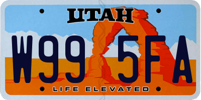 UT license plate W995FA