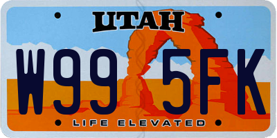 UT license plate W995FK