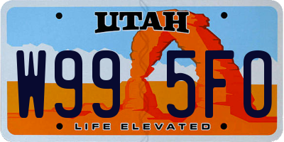 UT license plate W995FO