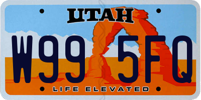 UT license plate W995FQ