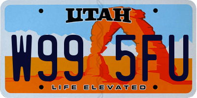UT license plate W995FU