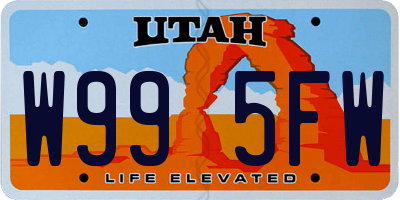 UT license plate W995FW