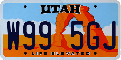 UT license plate W995GJ