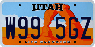 UT license plate W995GZ