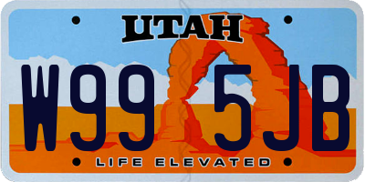 UT license plate W995JB