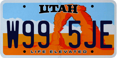 UT license plate W995JE