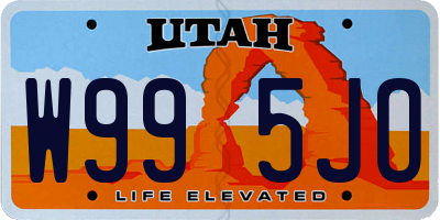 UT license plate W995JO