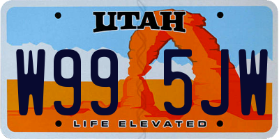 UT license plate W995JW