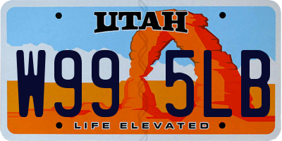 UT license plate W995LB