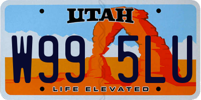 UT license plate W995LU
