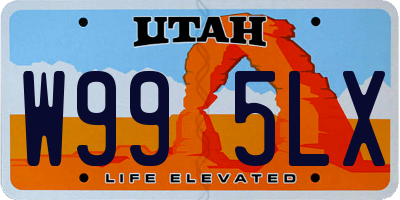 UT license plate W995LX