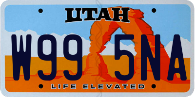 UT license plate W995NA
