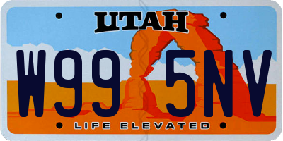 UT license plate W995NV
