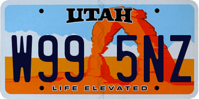 UT license plate W995NZ