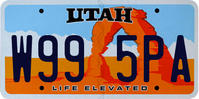 UT license plate W995PA