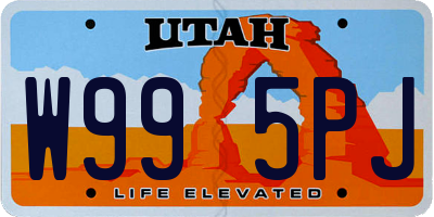 UT license plate W995PJ