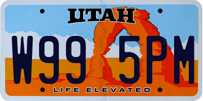 UT license plate W995PM