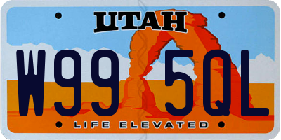 UT license plate W995QL
