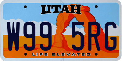 UT license plate W995RG