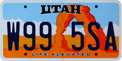UT license plate W995SA