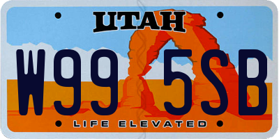 UT license plate W995SB