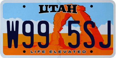 UT license plate W995SJ