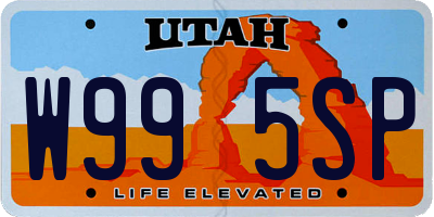 UT license plate W995SP