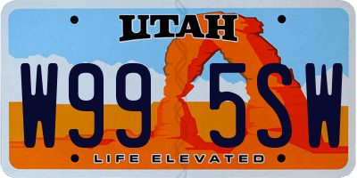 UT license plate W995SW