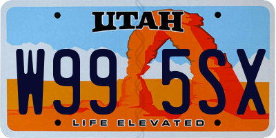 UT license plate W995SX