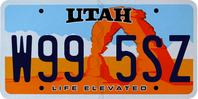 UT license plate W995SZ