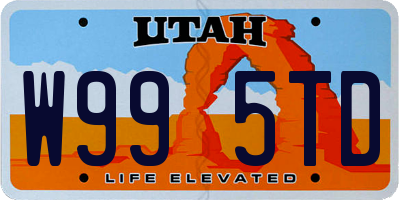 UT license plate W995TD