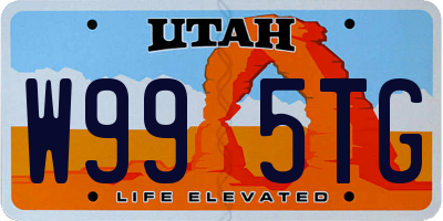 UT license plate W995TG