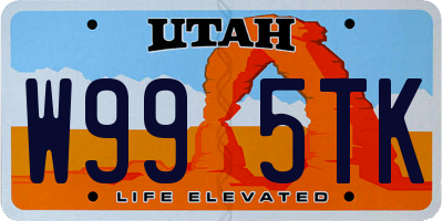 UT license plate W995TK