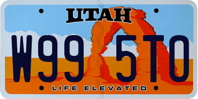 UT license plate W995TO