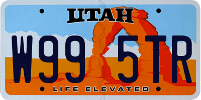 UT license plate W995TR