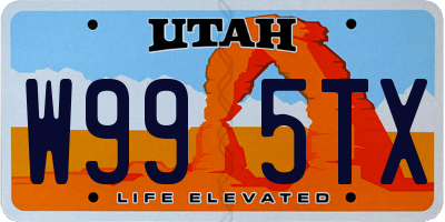 UT license plate W995TX