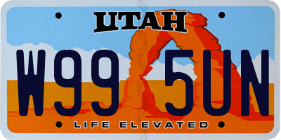 UT license plate W995UN