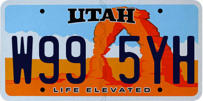 UT license plate W995YH