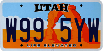 UT license plate W995YW