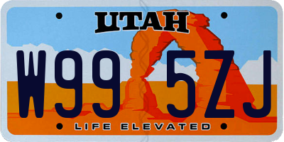 UT license plate W995ZJ