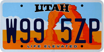 UT license plate W995ZP